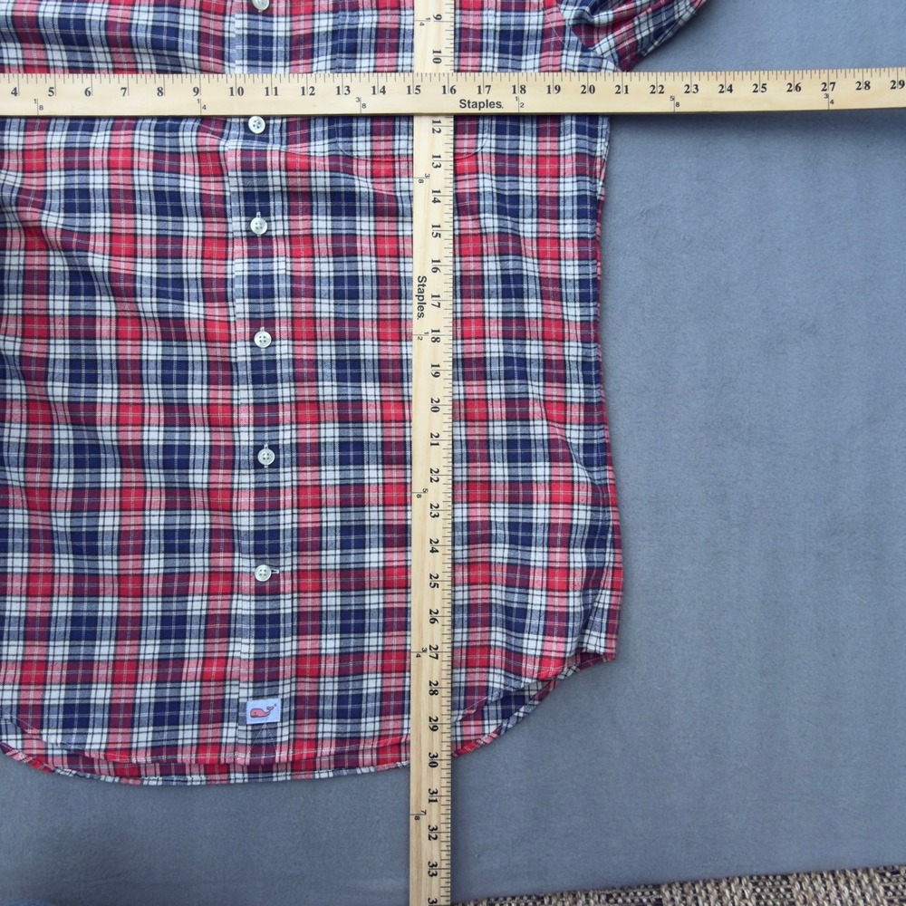 Vineyard Vines Performance Slim Fit Murray Shirt Mens Medium Red Blue Plaid - Picture 4 of 6